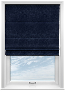Faux Suede, Navy - Twist&Fit Roman Blind